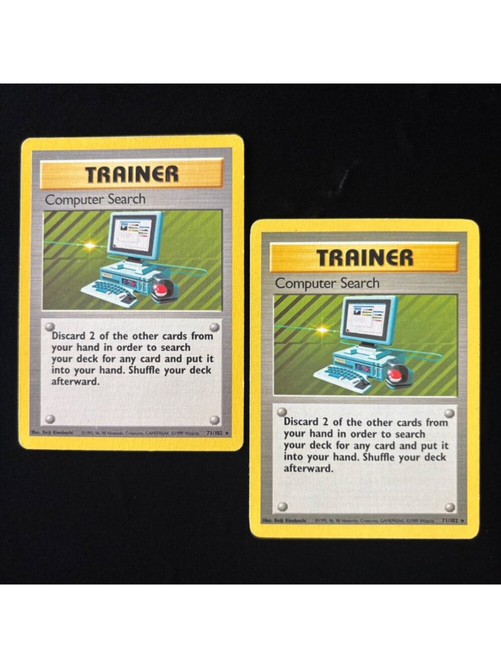 Pokemon Computer Search 71/102 Base Set Rare Shadowless Lot Vintage